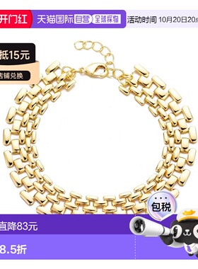 自营adornia14k镀金网格链手镯-金色 手链 美国奥莱直发