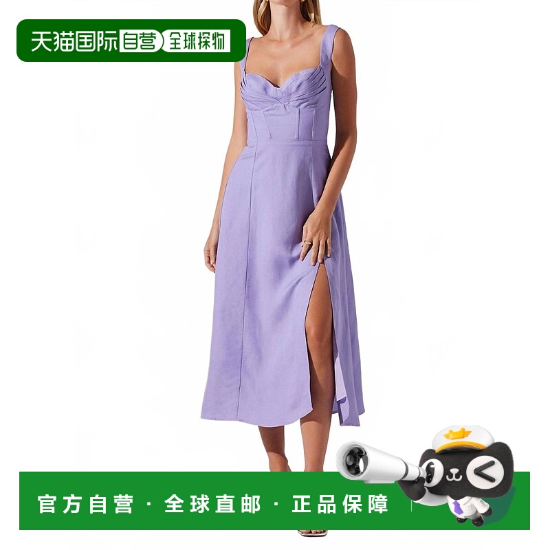 自营astr the label紫色女式Estella连衣裙 美国奥莱直发