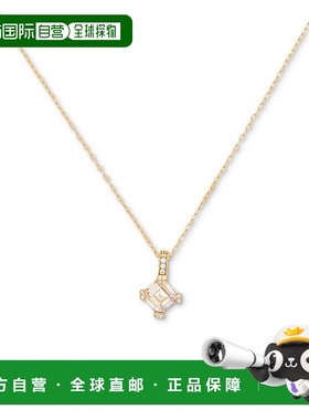 美国直邮Kate Spade 通用宝石吊坠项链钻石银色长项链爆款简约