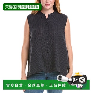 蓝色 Plus普通话领亚麻衬衫 美国奥莱直发 FISHER 自营EILEEN