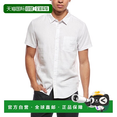 自营VINTAGE SUMMER Linen-Blend Button-Down Shirt - white 美