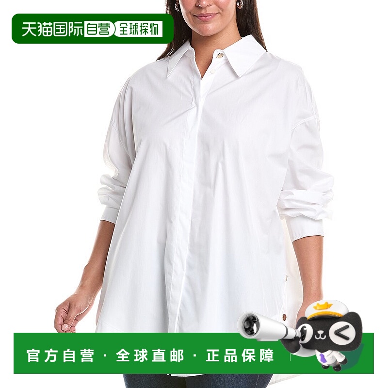 自营Marina Rinaldi Plus Franz衬衫-黑色 美国奥莱直发