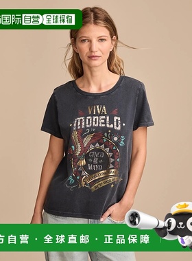 自营Lucky Brand女式Modelo Cinco De Mayo经典船员-深蓝色 美国