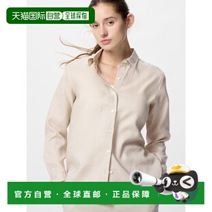 自营 日潮跑腿UNIQLO优衣库 优质亚麻长袖衬衫 30 NATURAL WOMEN
