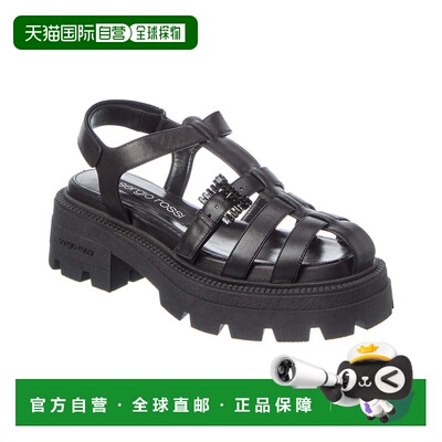自营Sergio Rossi Twenty Buckle Leather Sandal - black 美国奥