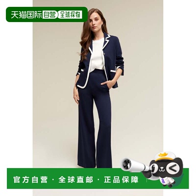 自营Isaac Mizrahi 3 Button Ponte Rowing Jacket - navy 美国奥