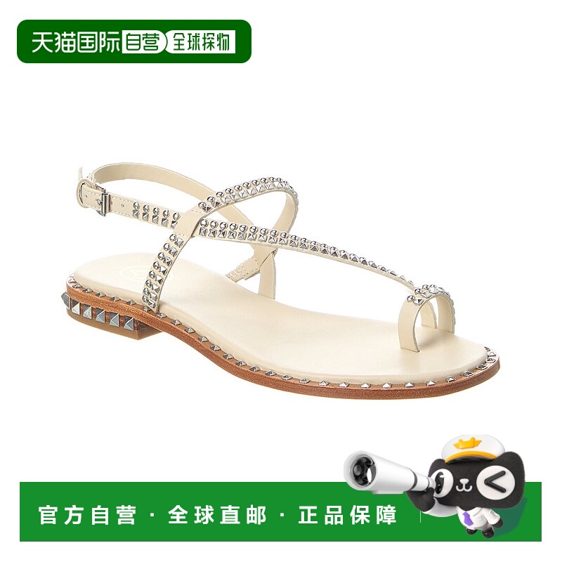 自营 ash灰珍珠皮革凉鞋 正品外穿百搭简约舒适 美国奥莱直发