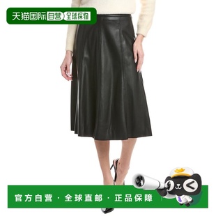 自营T Tahari Midi Flare Skirt - black 美国奥莱直发