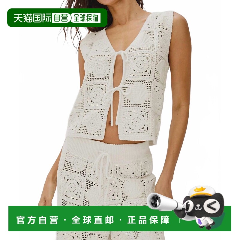 自营railsPaz Tiue Front V-Neck Top In White Sea Shell 美国奥