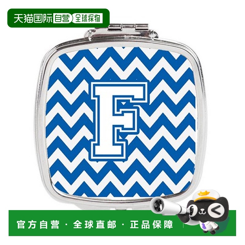 自营 Carolines Treasures CJ1045-FSCM 字母 F 雪佛龙蓝白正品