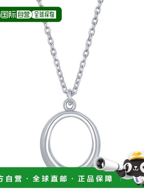 自营 simona925 纯银 0.03cttw 钻石开口椭圆形项链 - 银白色 美