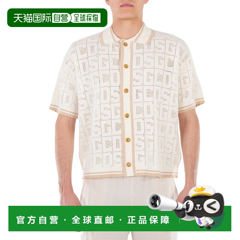 自营 GCDS短袖字母针织衬衫-白色 美国奥莱直发