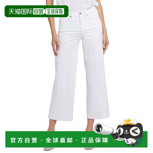 自营NYDJ Petite Teresa Optic White Wide Leg Jean - white 美