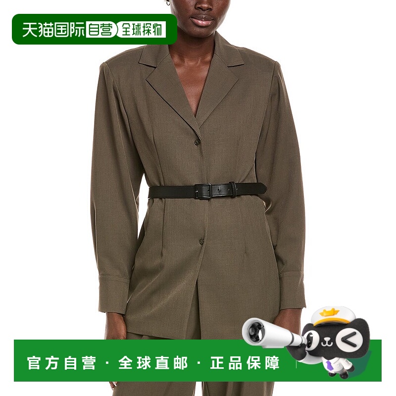 自营Kenneth Cole Soft Belted Jacket - grey 美国奥莱直发