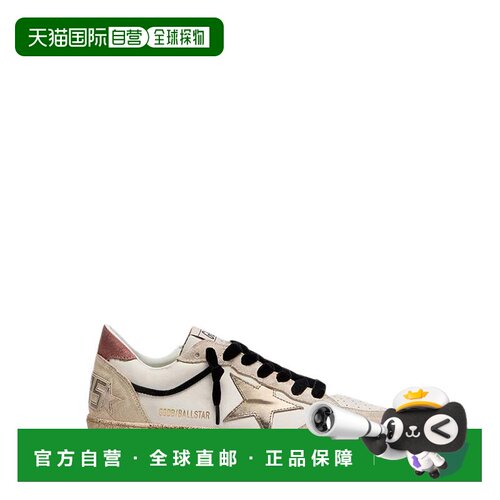 自营golden goose低顶仿旧白色皮革运动鞋，搭配绒面革-棕色 美国