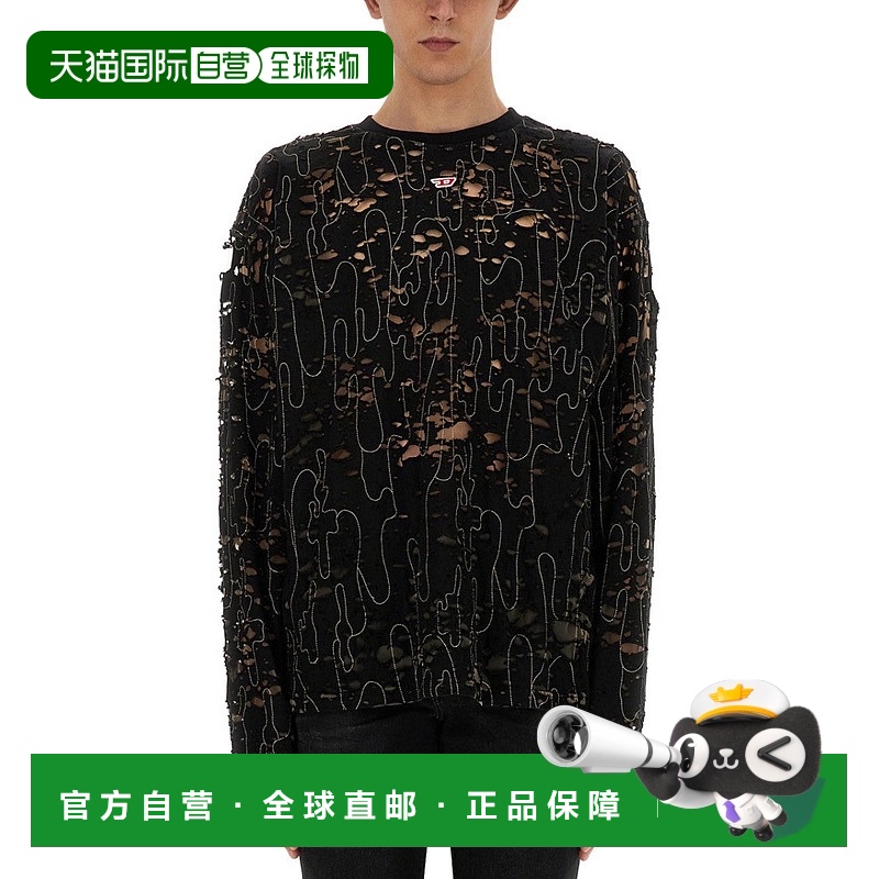 自营 dieselT-Boxt-Ls-Devor“球衣-黑色 美国奥莱直发