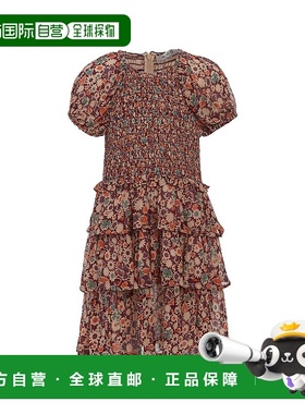 自营 Sea New York Fernande印花蓬松袖分层连衣裙-多色 美国奥莱