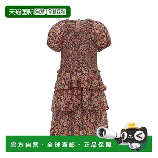 自营 Sea New York Fernande印花蓬松袖分层连衣裙-多色 美国奥莱