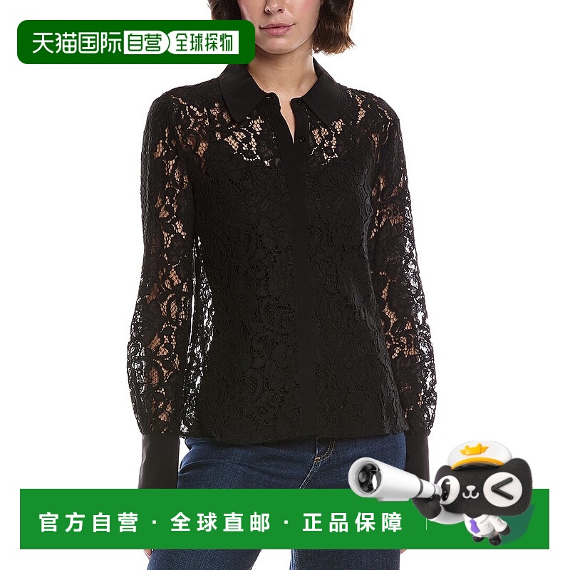 自营L'AGENCE Maia Lace Blouse - black 美国奥莱直发