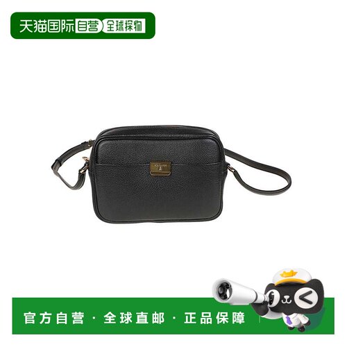 自营patrizia pepe全天小牛皮肩包-黑色 美国奥莱直发