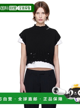 1h可退 香港直邮潮奢 Marni 玛尼 女士 黑色 Sleeveless Crewneck