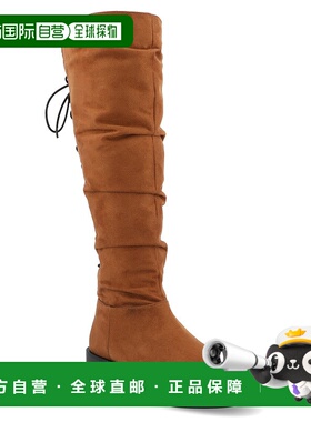 自营 Journee Collection女式Mirinda Tru舒适泡棉弹力及膝长靴-