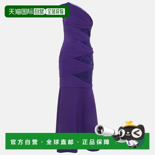 自营Tadashi Shoji Purple Pintuck Jersey Sequin Detail One Sh