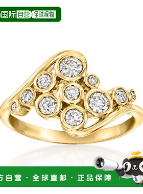自营Ross-Simons Bezel-Set Diamond Multi-Row Ring in 14kt Yel