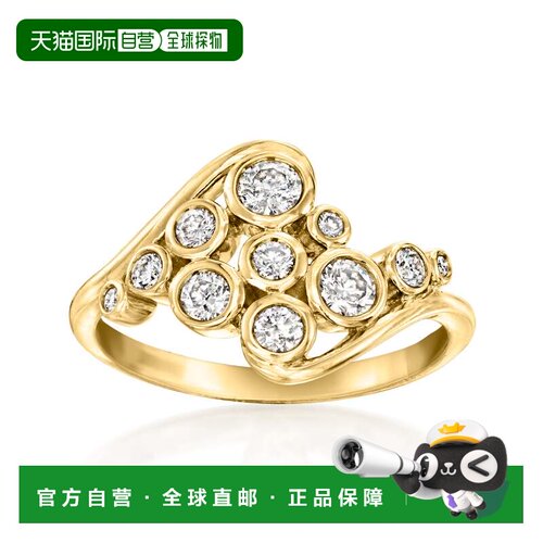 自营Ross-Simons Bezel-Set Diamond Multi-Row Ring in 14kt Yel
