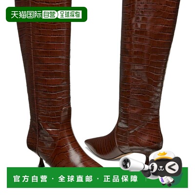 自营Stuart Weitzman Naomi 50靴子女士胡桃木皮革尖头HTAT1039-