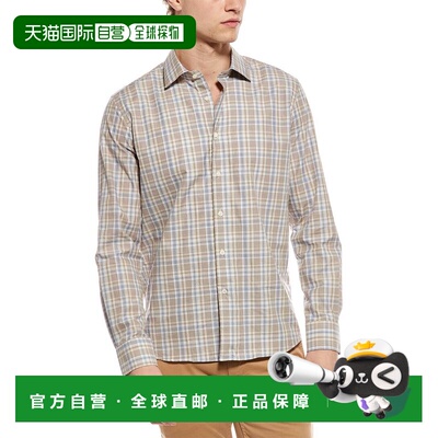 自营Scott Barber Canclini Fine Poplin Plaid Shirt - brown 美