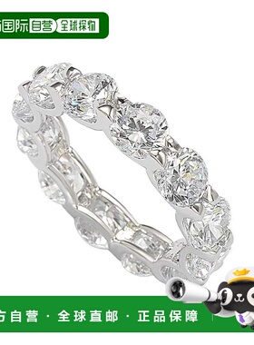 自营 Suzy Levian 纯银立方氧化锆圆形 U 形永恒戒指 - 白色 美国