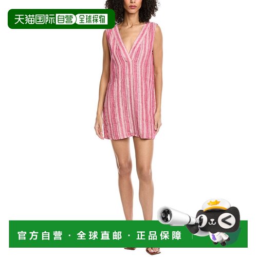 自营Faherty Azure Linen-Blend Dress - Red 连衣裙美国直发奥莱
