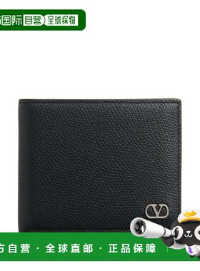 自营valentinoBillfold Wallet Only卡Vlogo钱包-黑色 美国奥莱直