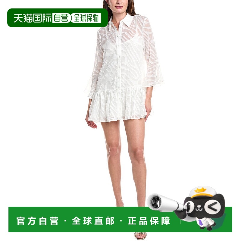 自营 Milly Vierra烧坏迷你连衣裙-白色 美国奥莱直发新款