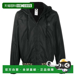 自营Versace Logo Nylon Zip-Up Windbreaker Jacket - black 美