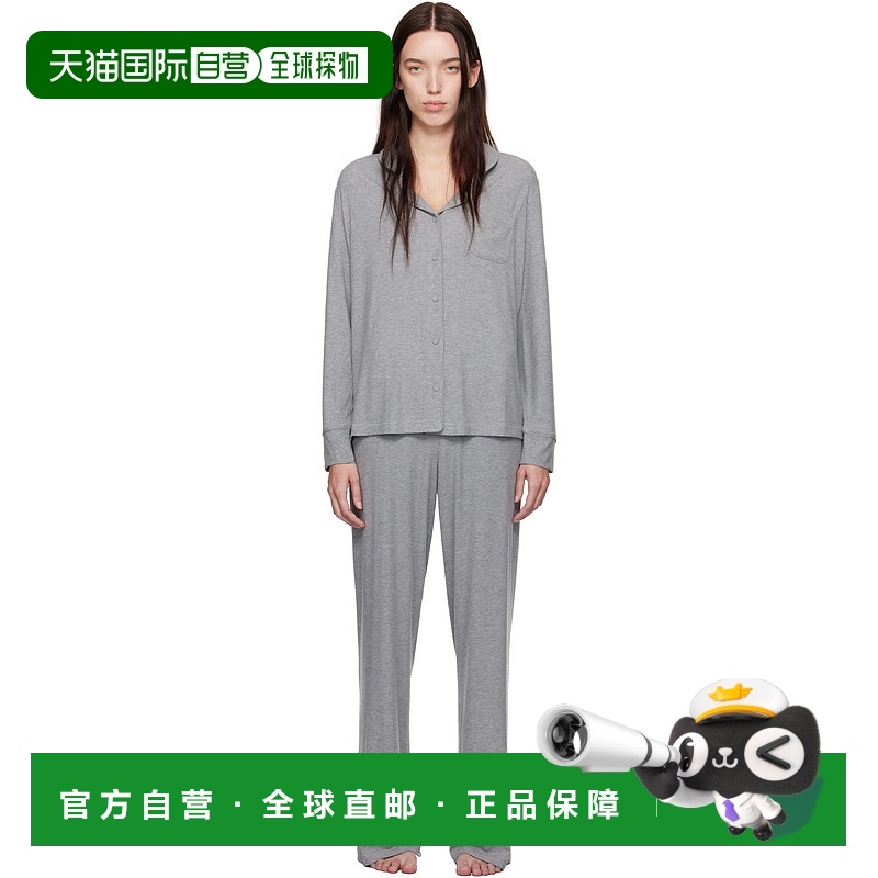 1h可退 香港直邮潮奢 SKIMS 女士 灰色 Soft Lounge 睡衣套装 APS
