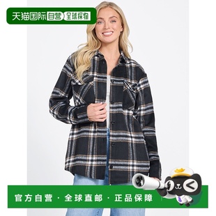 自营guessFelice Plaid Flannel Shirt - jet black multi 美国奥