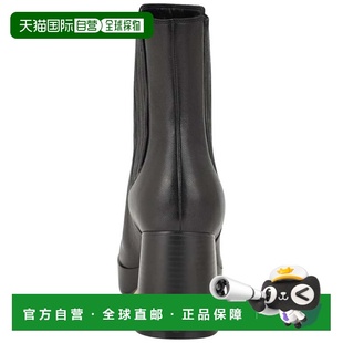 自营Nine West EDS Boots Women's Black Leather Block Heel Ank