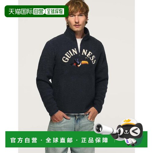 自营lucky brandLucky品牌男士夏尔巴吉尼斯半拉链套头衫-蓝色 美
