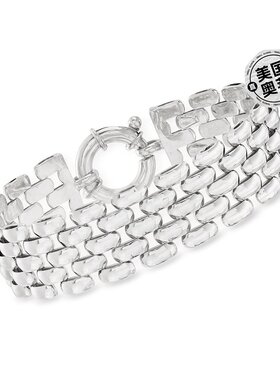 Ross-Simons Italian Sterling Silver Panther-Link Bracelet -