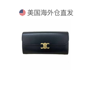 Wallet black 自营Celine Long Pre Owned Fold Leather