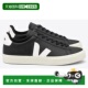 自营 美国奥莱直发厚底板鞋 veja女士Campo皮革运动鞋 黑色
