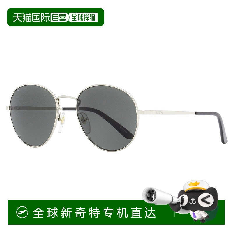 自营 smith史密斯男女通用椭圆太阳镜 Prep YB7IR 银色/黑色 53