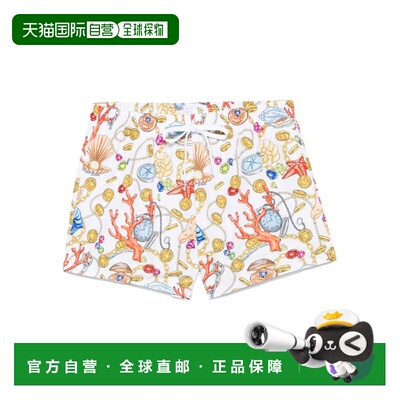 自营moschinoNautical Swim Shorts with Seashell Print - white