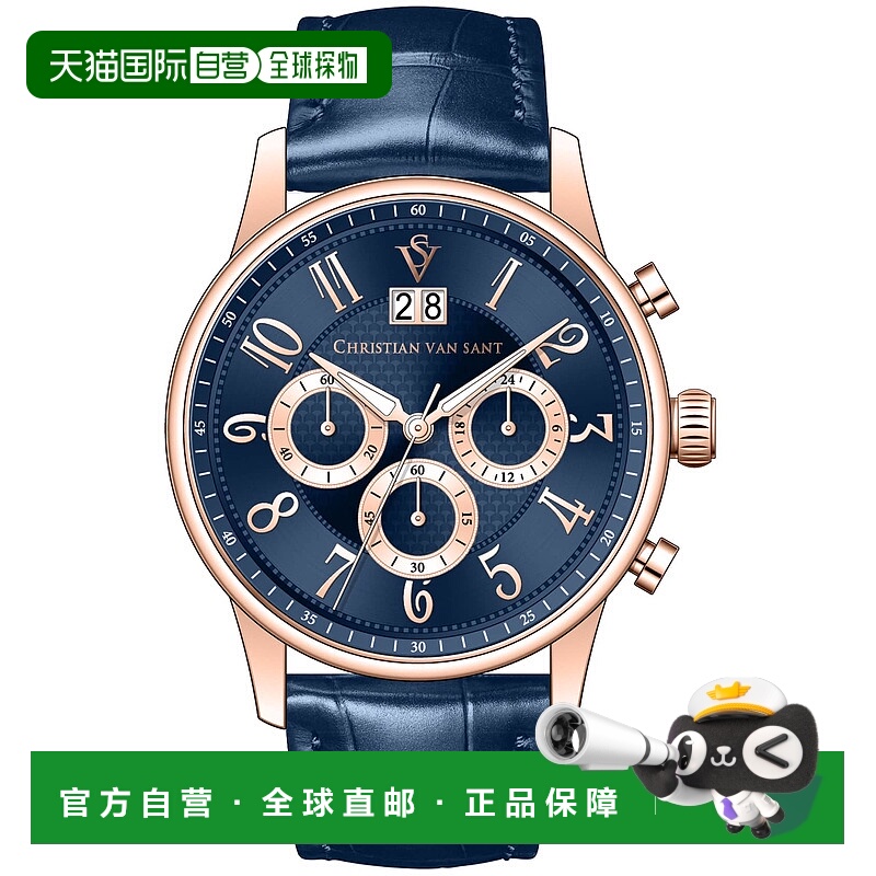 自营Christian Van Sant男士传统蓝色表盘手表-蓝色 美国奥莱直发