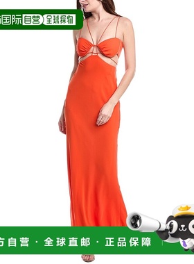 自营 Misha Rowan Georgette橙色礼服 连衣裙美国服饰直发奥莱