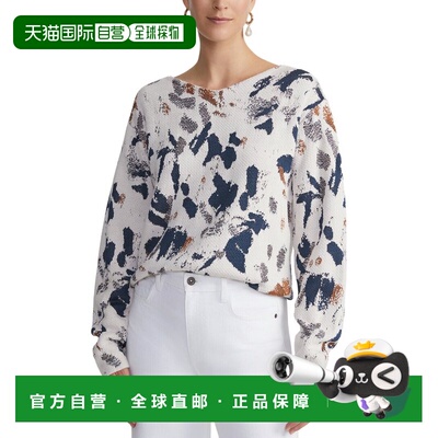 自营Lafayette 148 New York Paint Splatter Jacquard V-Neck -