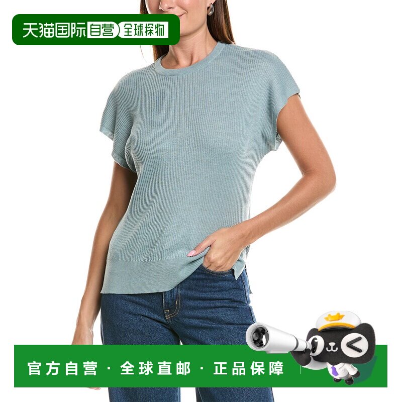自营splendid华丽的棱纹上衣-蓝色 美国奥莱直发图片