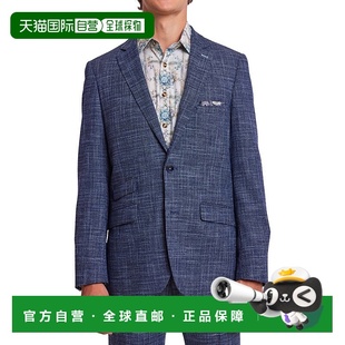 蓝色 自营 gray佩斯利和灰色多佛凹口夹克 美国奥莱直 paisley